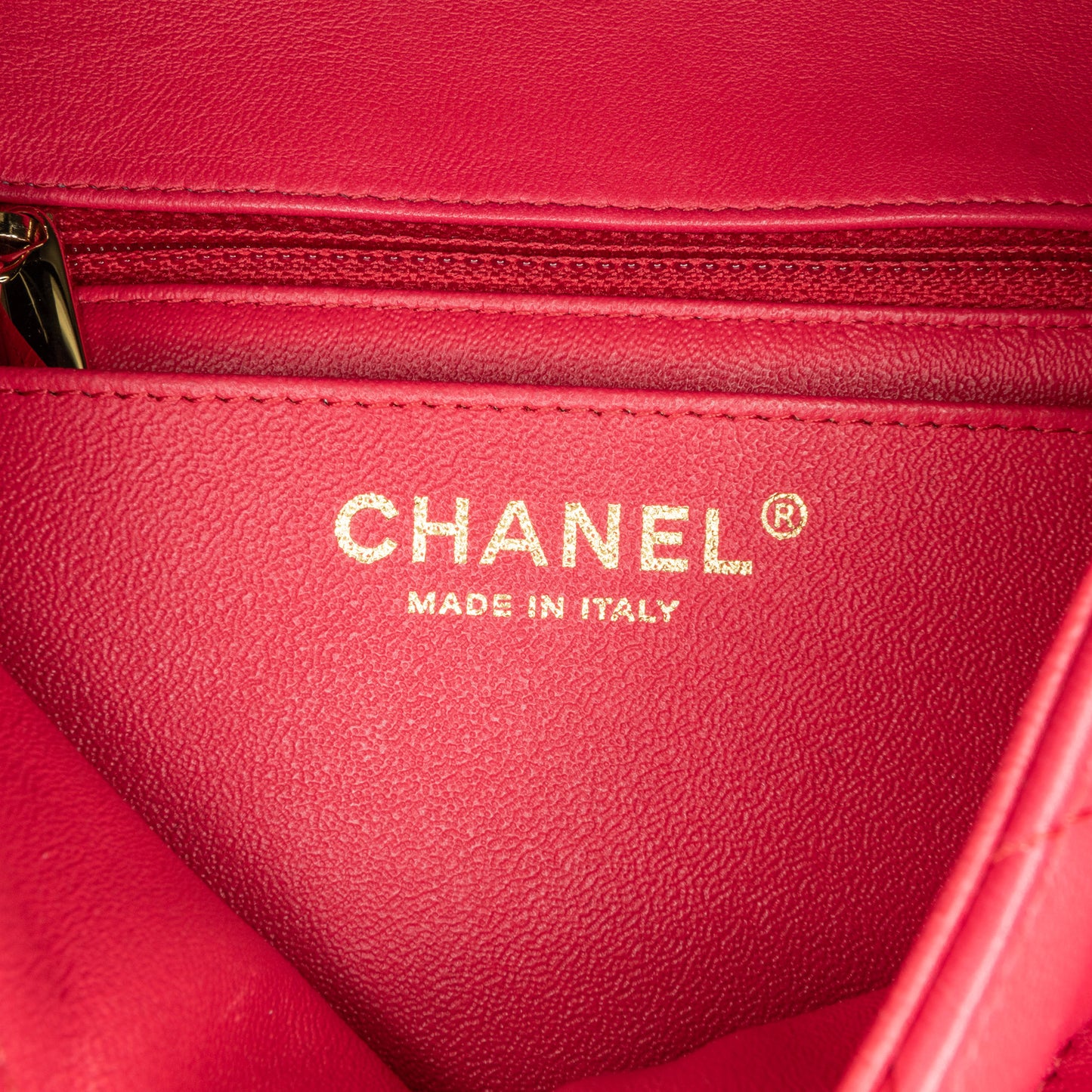 Mini Square Classic Lambskin Single Flap Red - Re-Luxury