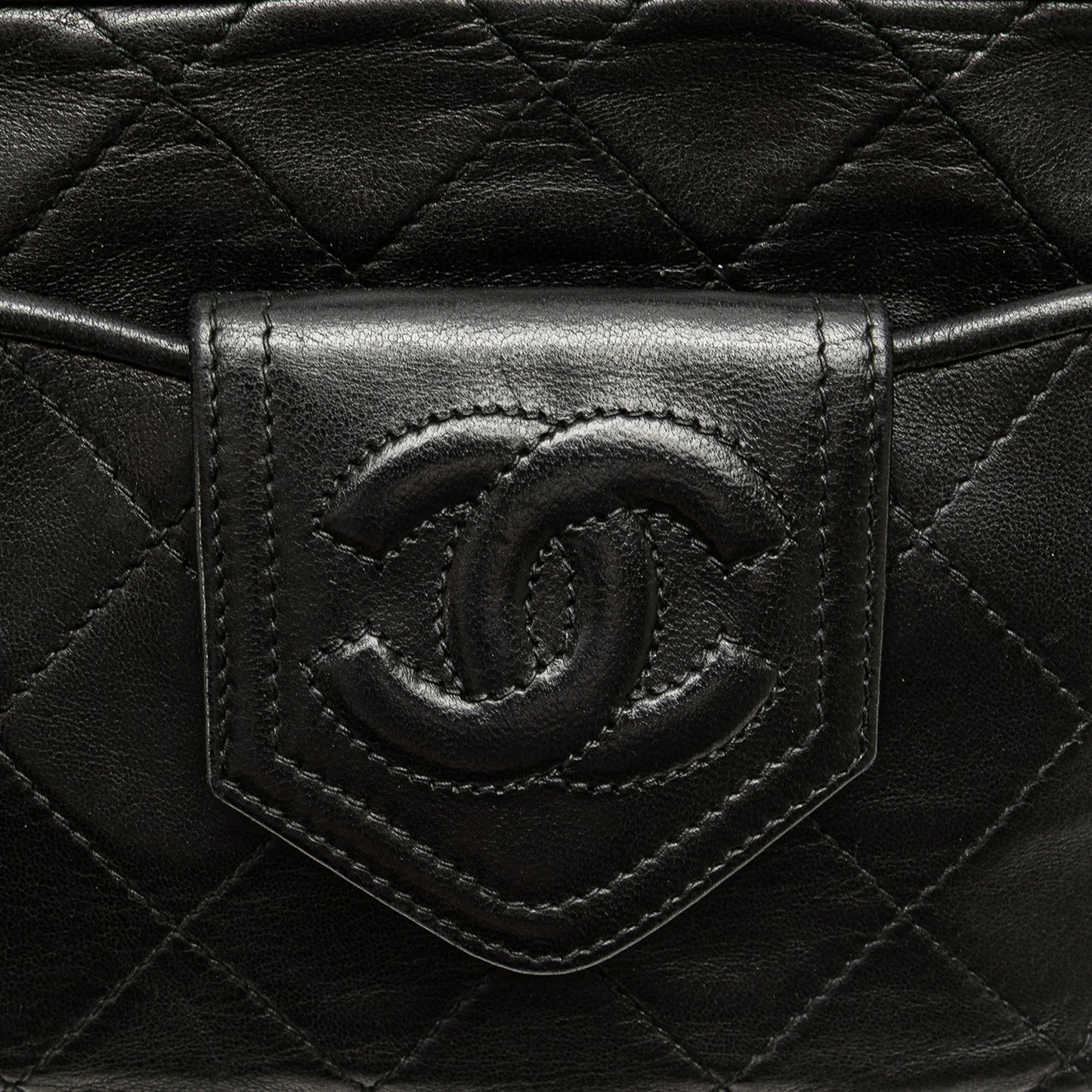 CC Quilted Lambskin Tassel Camera Bag Black - Re-Luxury