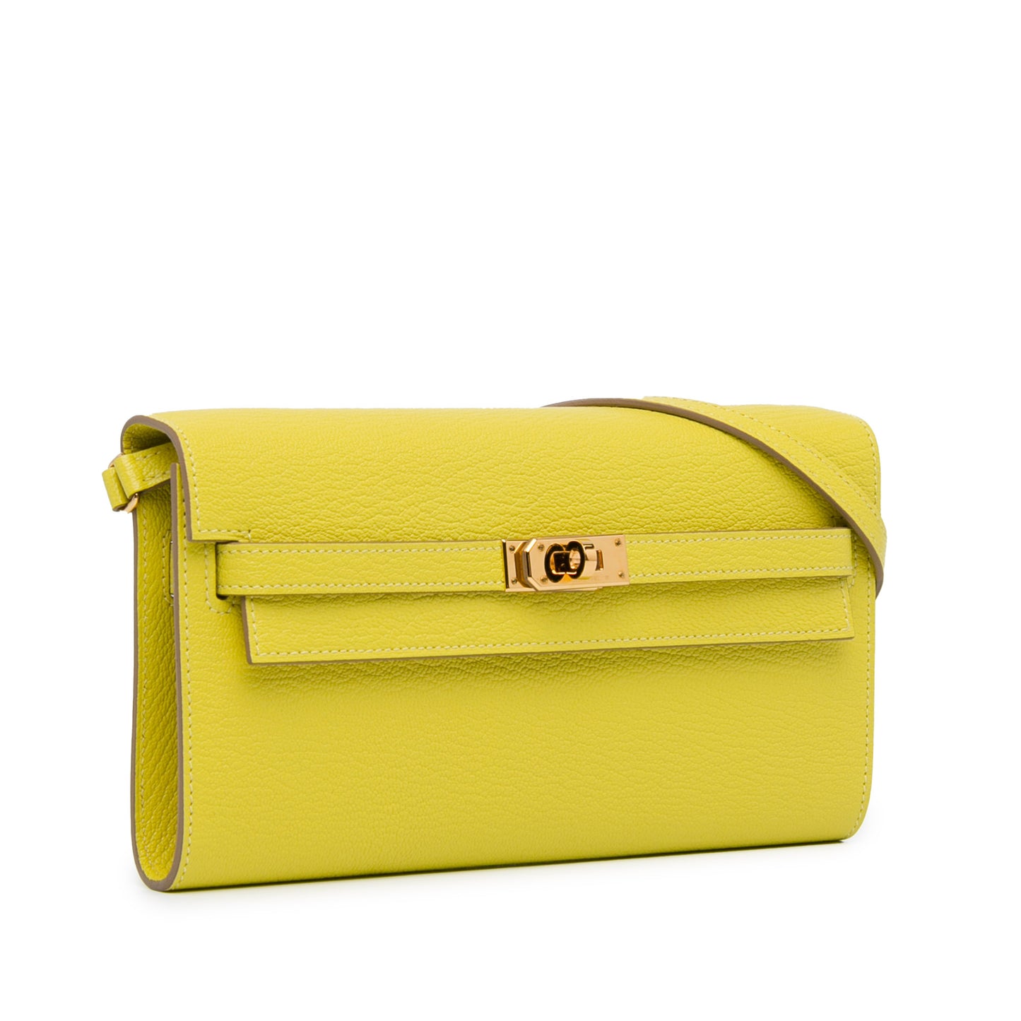 Chevre Kelly To Go Wallet Yellow - Re-Luxury