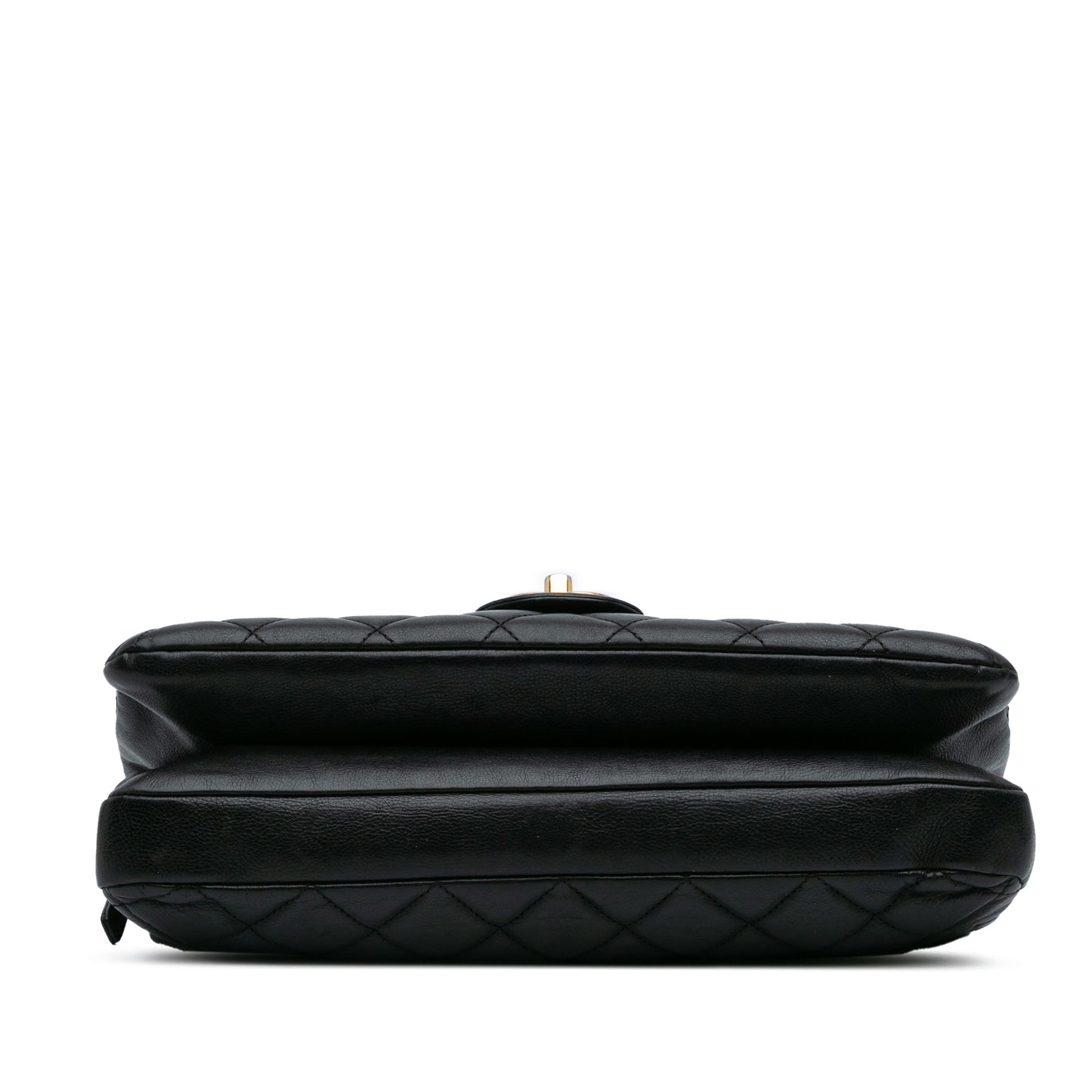 Quilted Calfskin CC Crown Flap Black - Re-Luxury