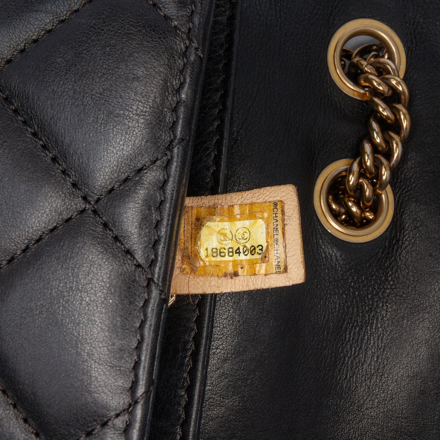 Quilted Calfskin CC Crown Flap Black - Re-Luxury