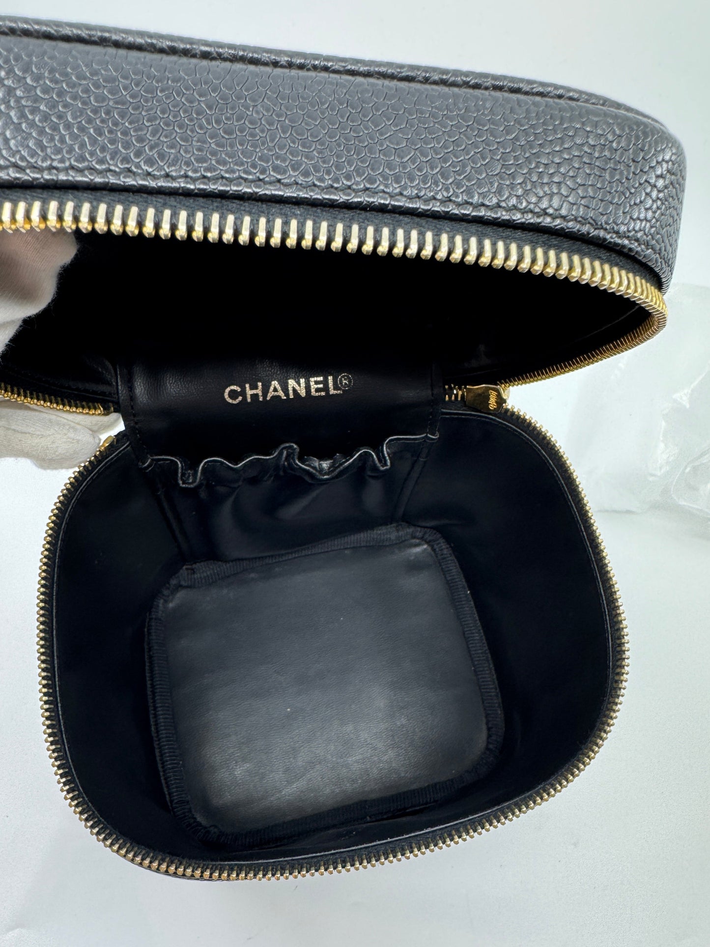 Chanel CC Caviar Vanity Bag Black