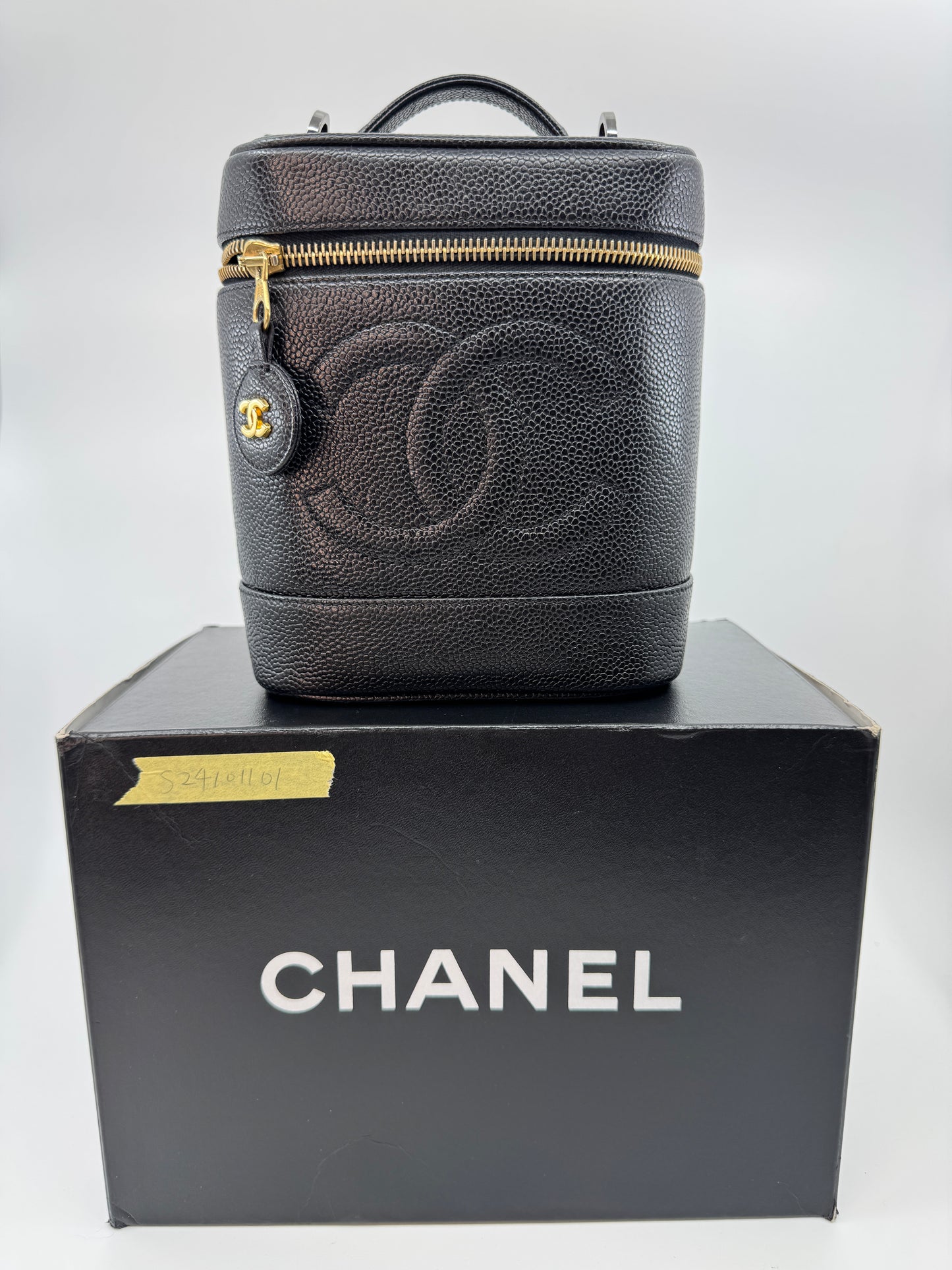 Chanel CC Caviar Vanity Bag Black