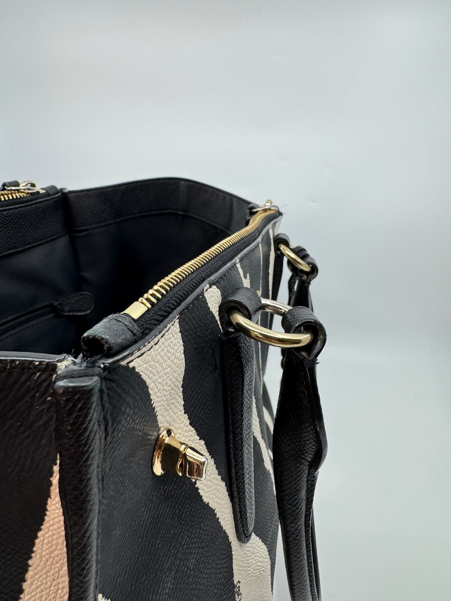 Coach CrosbyCarryall In Zebra Print Leather
