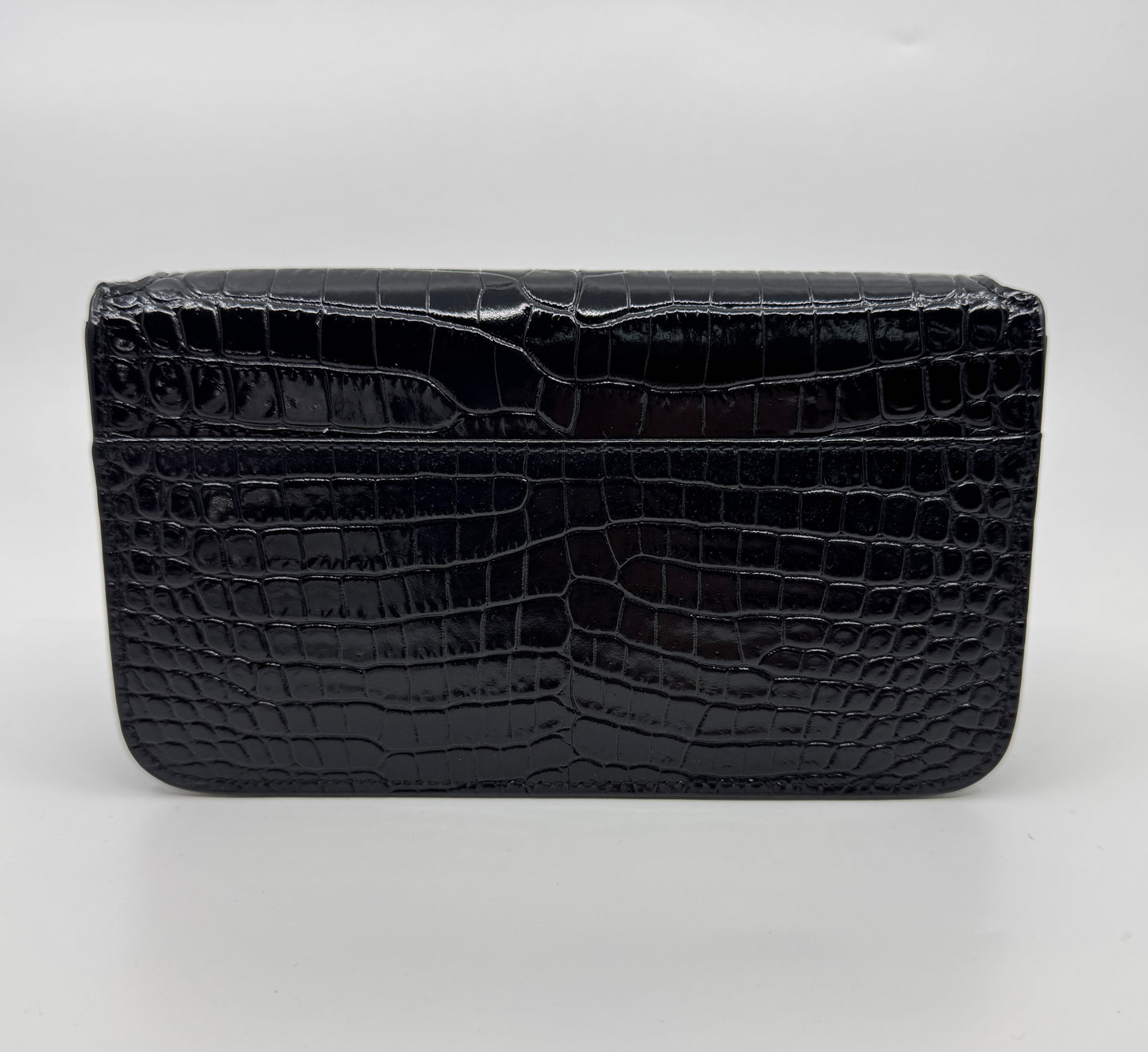 Saint Laurent Cassandre phone pouch - Crocodile-Embossed Leather