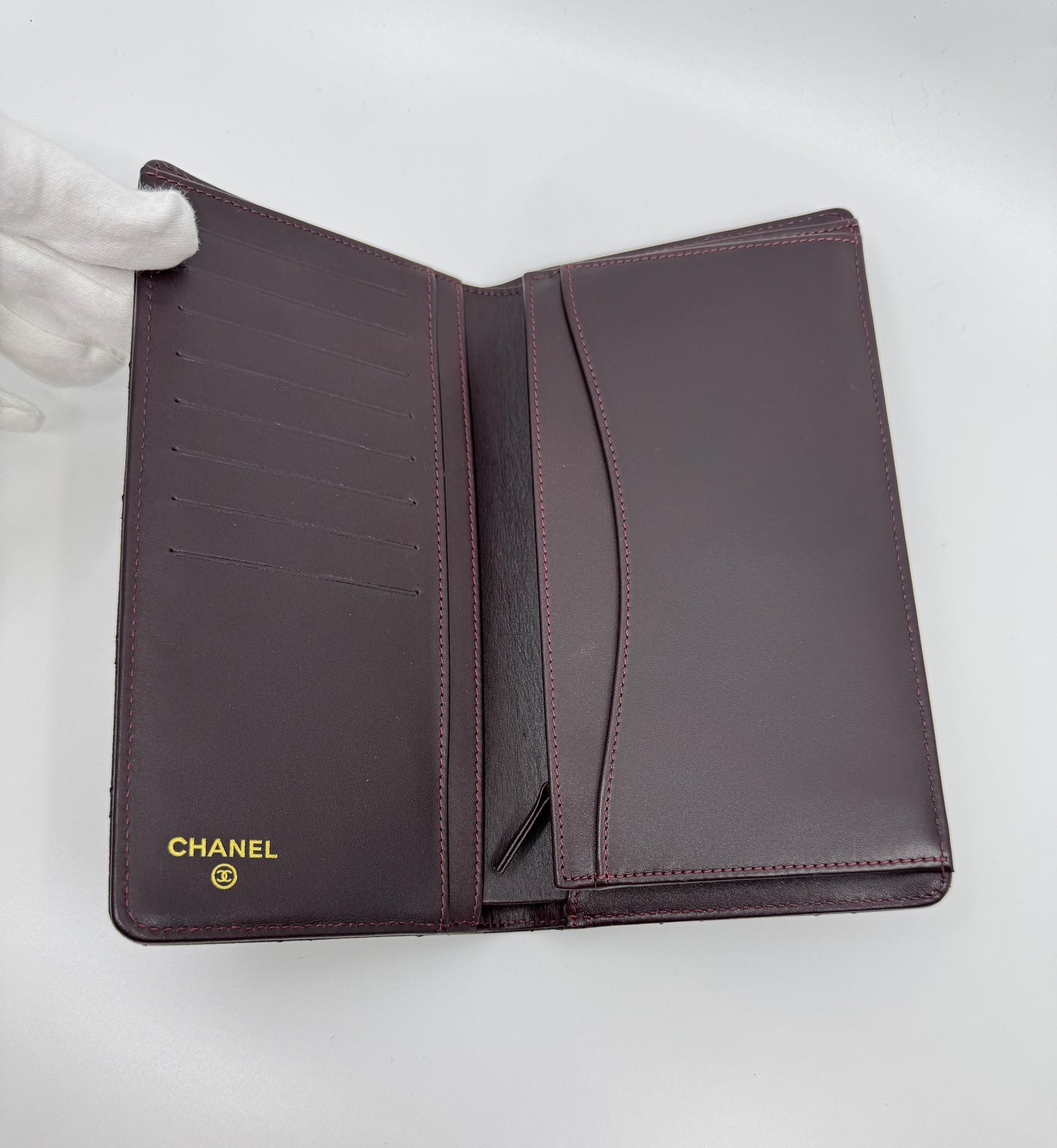 Chanel Black Quilted Caviar Leather L Yen Continental Wallet