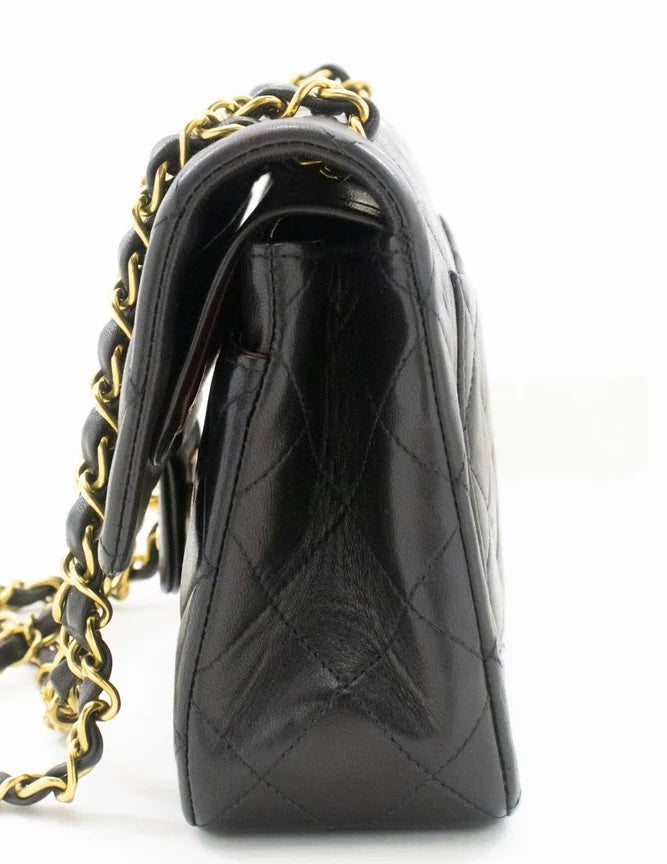 Chanel Vintage Classic Double Flap Bag Quilted Lambskin Small