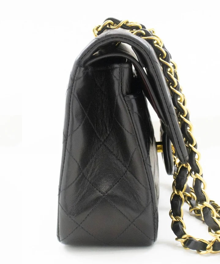 Chanel Vintage Classic Double Flap Bag Quilted Lambskin Small