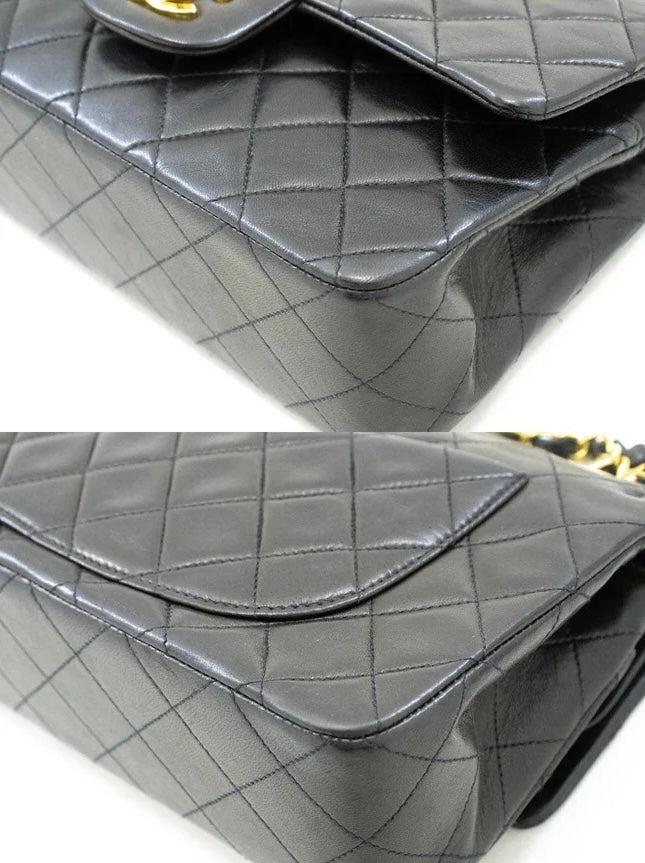 Chanel Vintage Classic Double Flap Bag Quilted Lambskin Small
