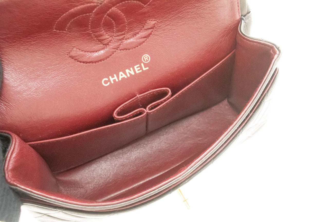 Chanel Vintage Classic Double Flap Bag Quilted Lambskin Small