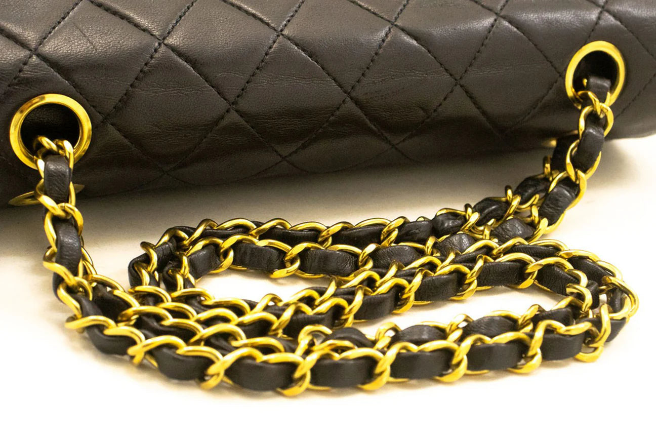 Chanel Vintage Classic Double Flap Bag Quilted Lambskin Small
