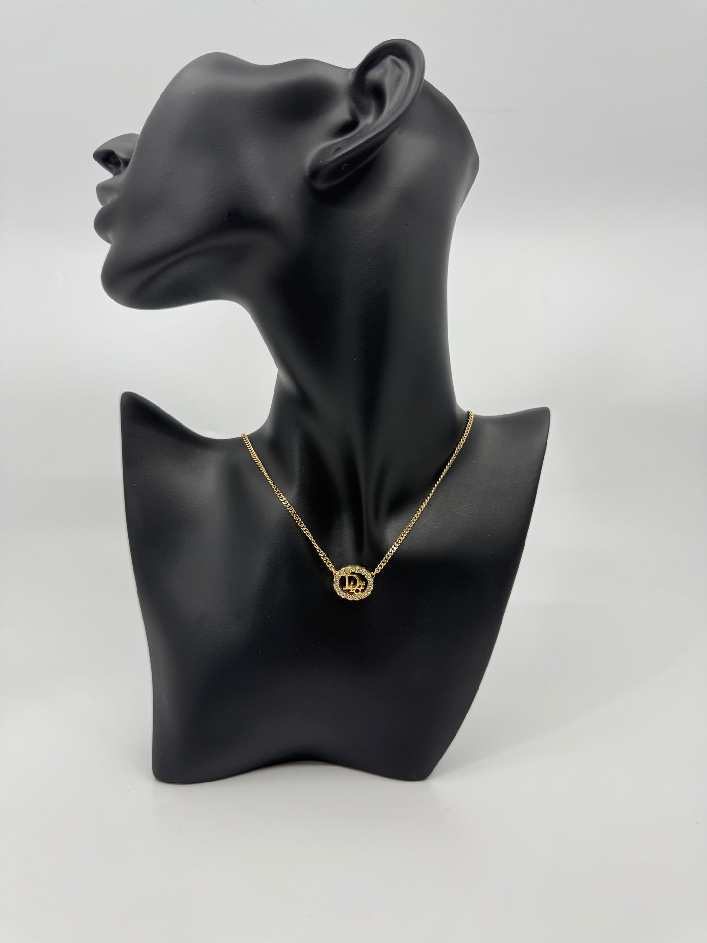 Preowned Dior Vintage Gold Rhinestone Necklace