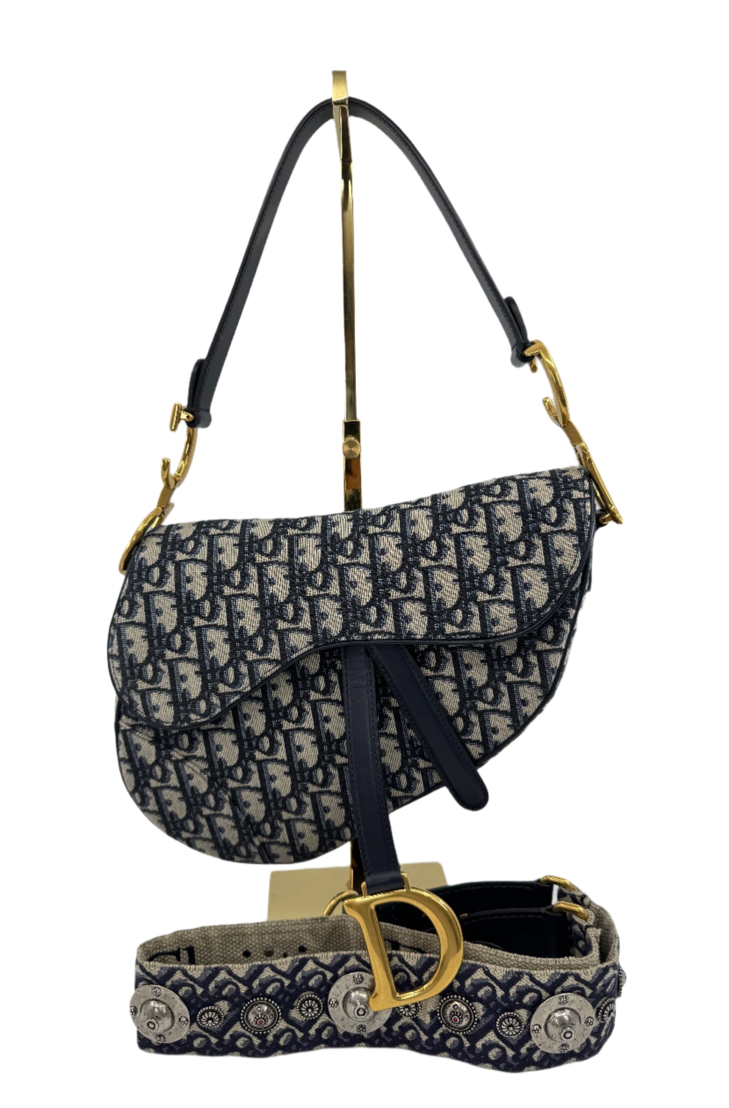 Dior Saddle Bag Blue Dior Oblique Jacquard