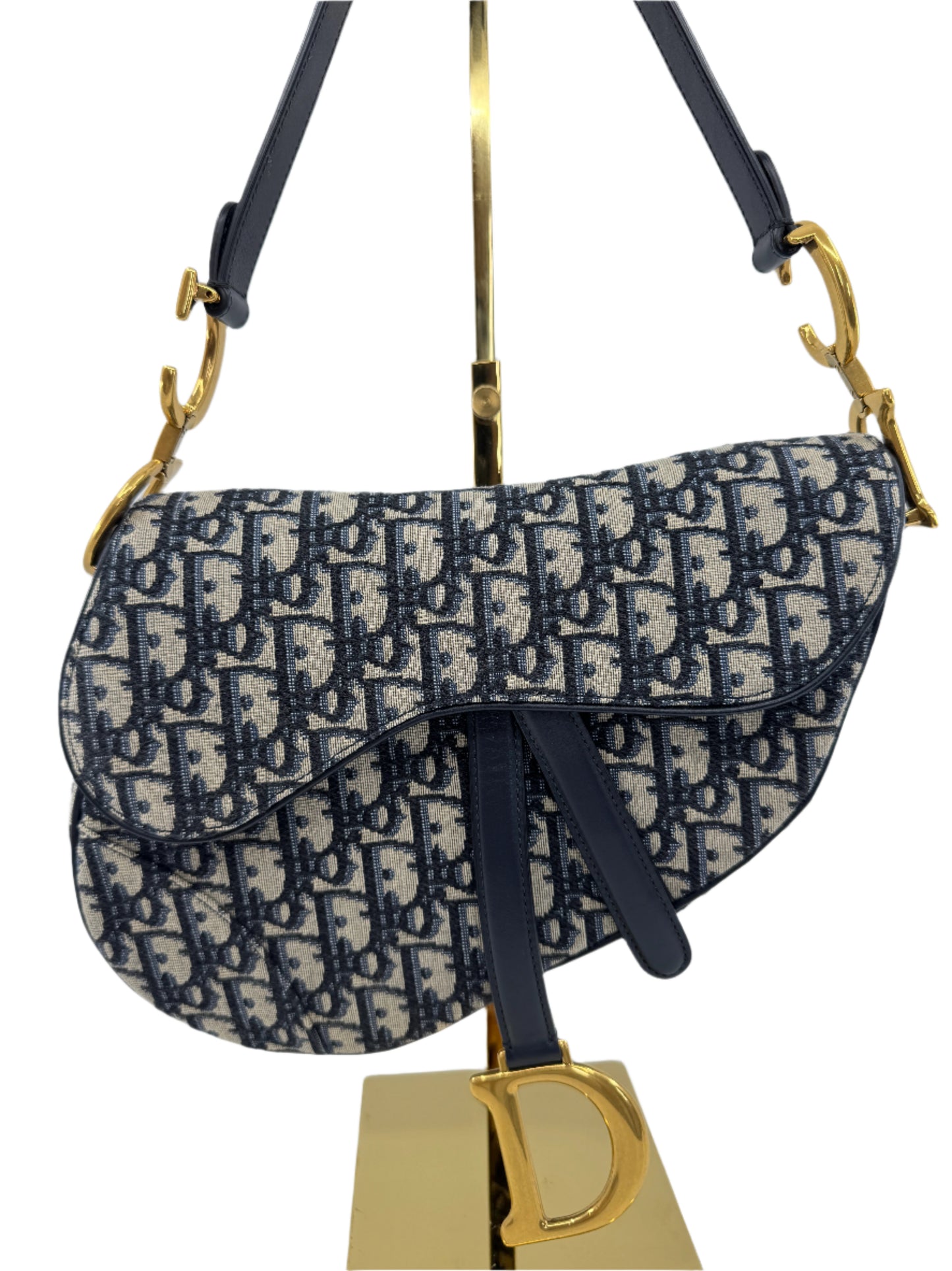 Dior Saddle Bag Blue Dior Oblique Jacquard