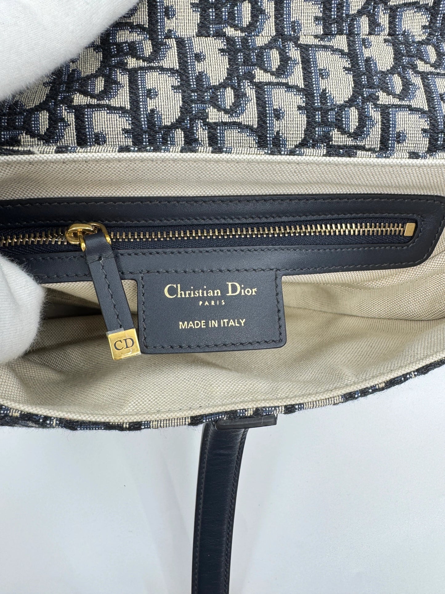 Dior Saddle Bag Blue Dior Oblique Jacquard
