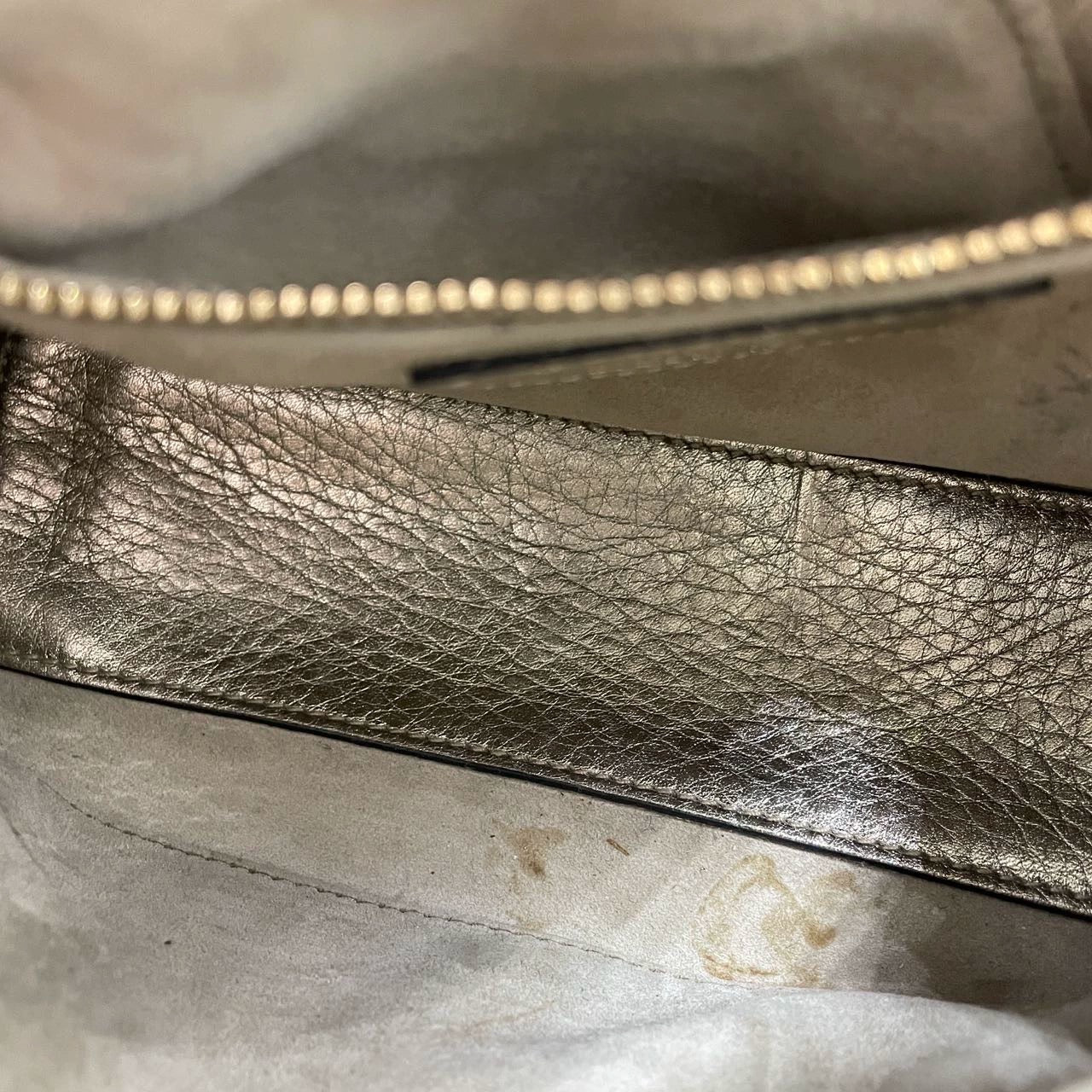 Lady Dior Metallic Calfskin Cannage Supple Bag
