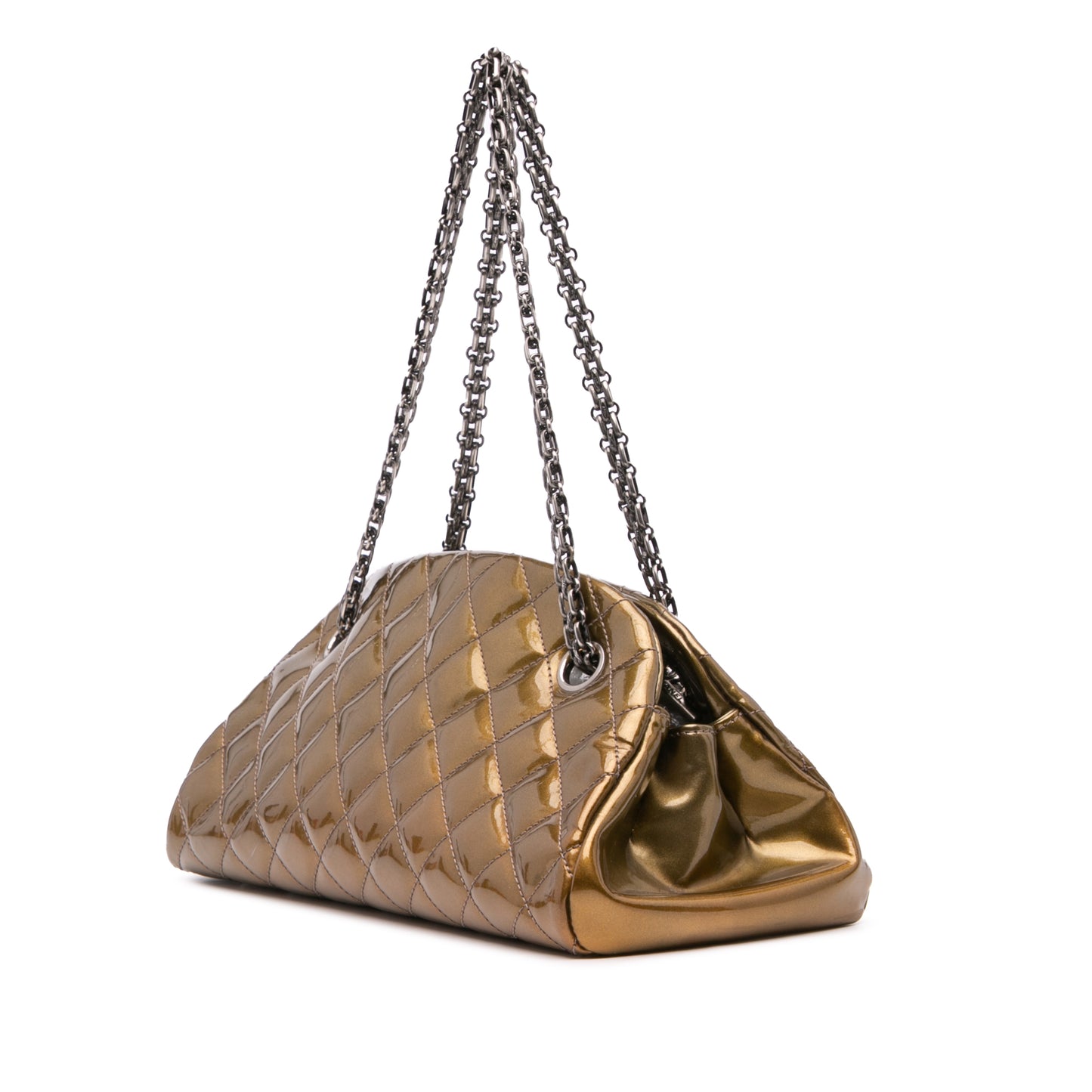 Small Patent Just Mademoiselle Shoulder Bag Gold - Re-Luxury