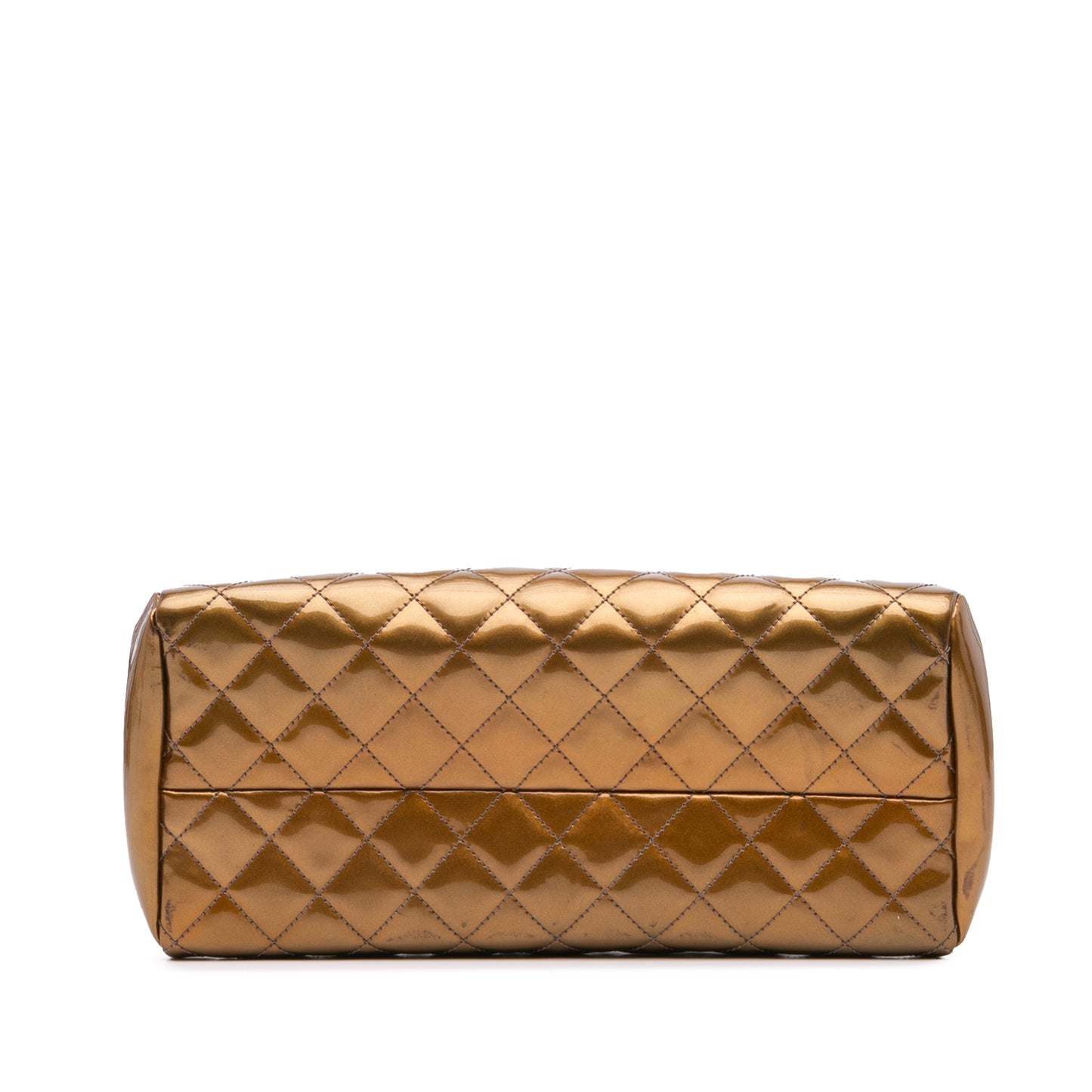 Small Patent Just Mademoiselle Shoulder Bag Gold - Re-Luxury