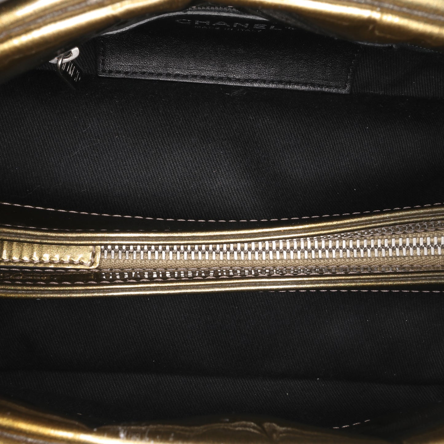 Small Patent Just Mademoiselle Shoulder Bag Gold - Re-Luxury