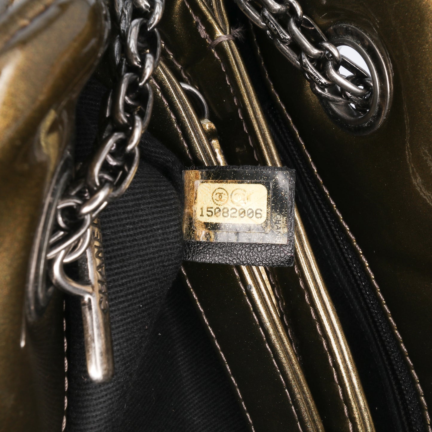 Small Patent Just Mademoiselle Shoulder Bag Gold - Re-Luxury