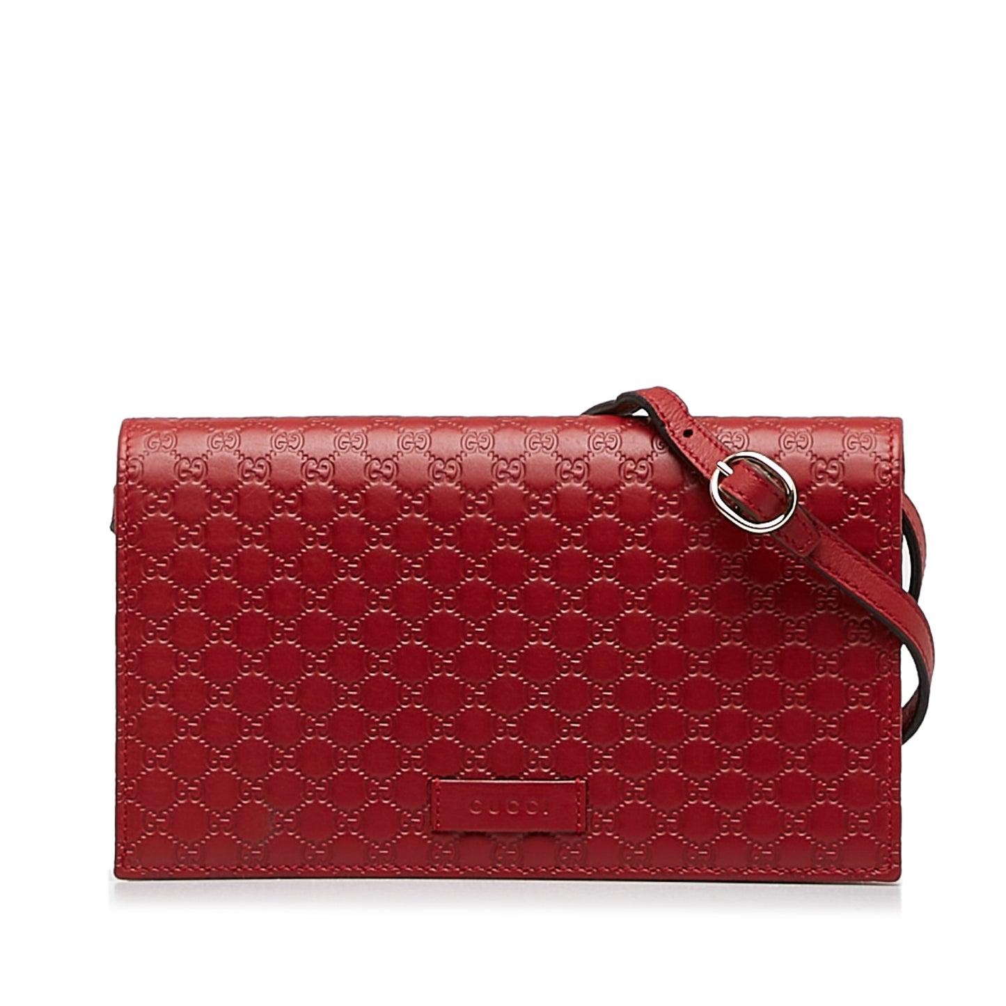 Microguccissima Wallet on Strap Red - Re-Luxury