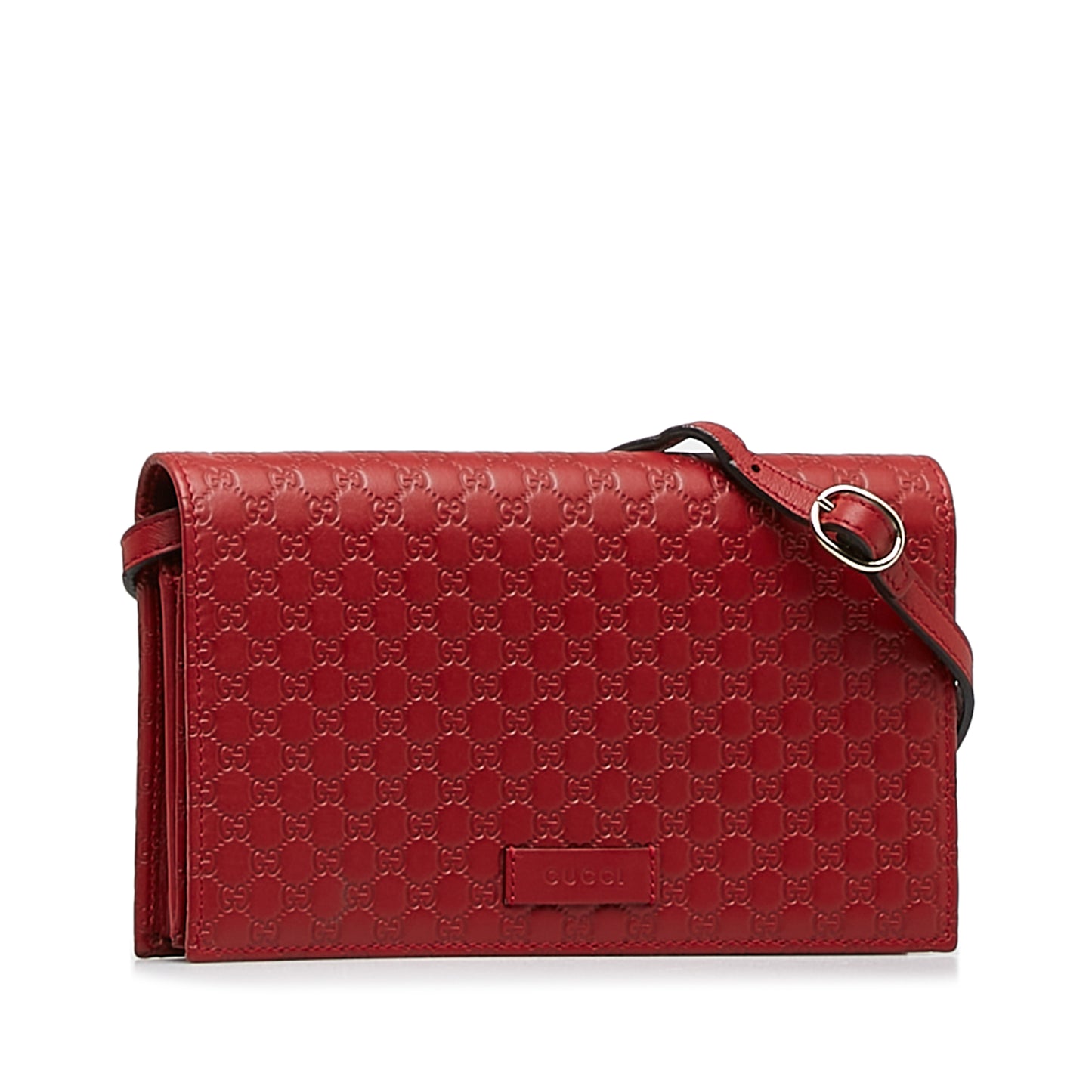 Microguccissima Wallet on Strap Red - Re-Luxury