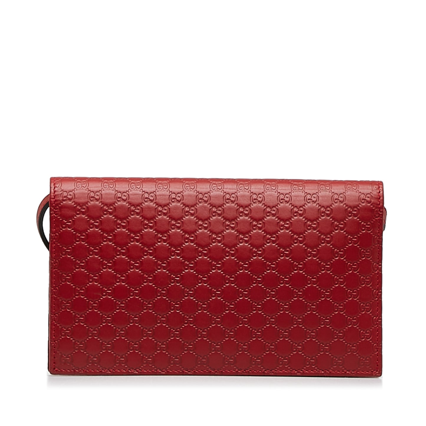Microguccissima Wallet on Strap Red - Re-Luxury