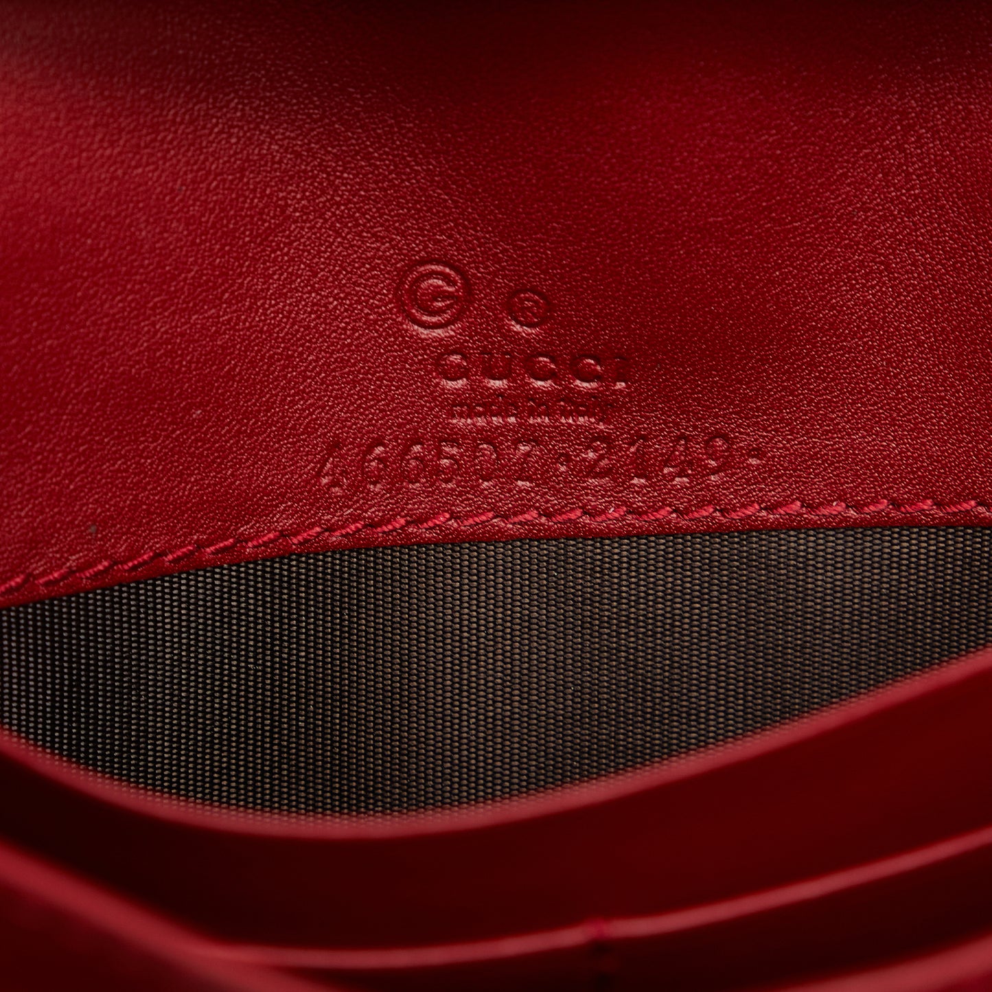 Microguccissima Wallet on Strap Red - Re-Luxury