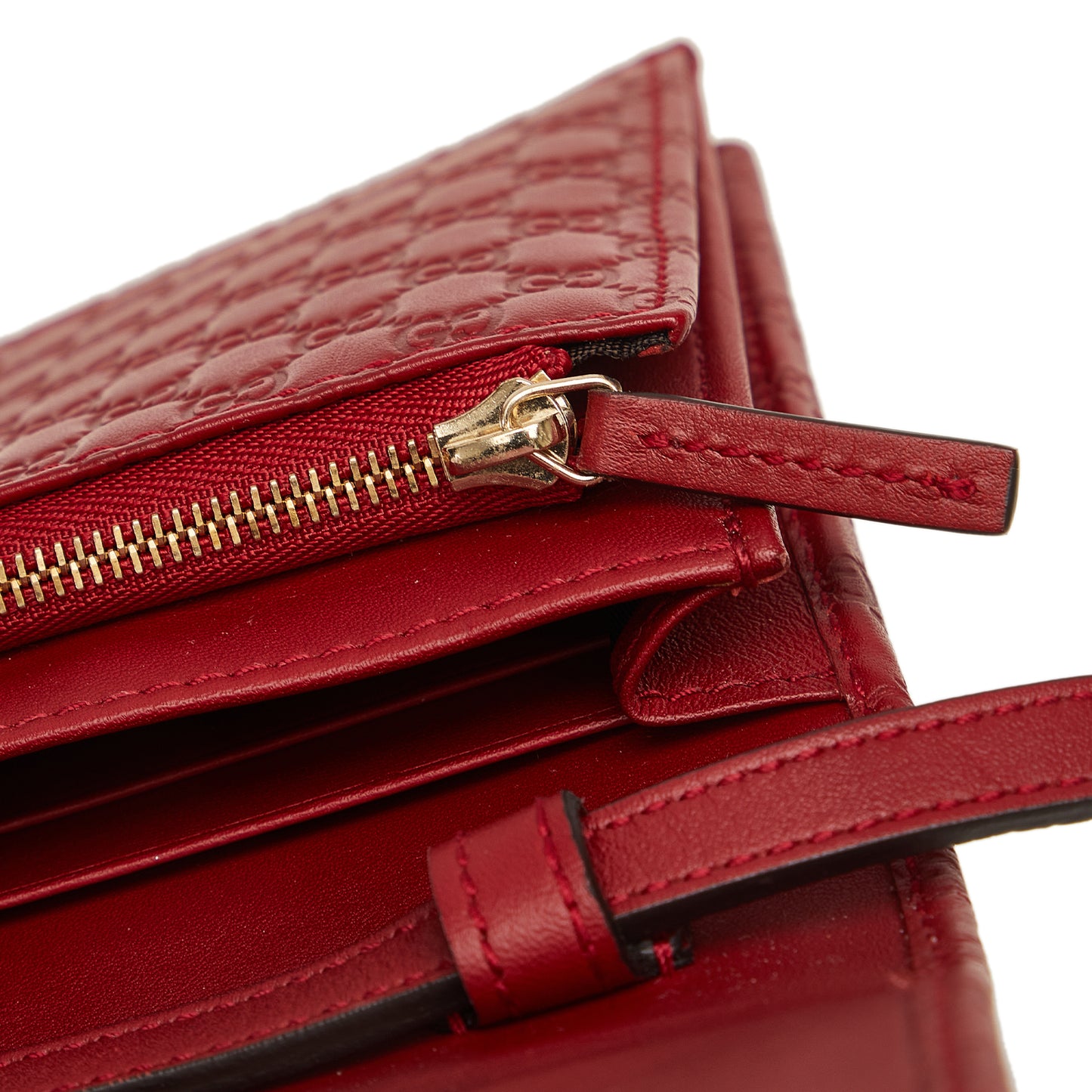 Microguccissima Wallet on Strap Red - Re-Luxury