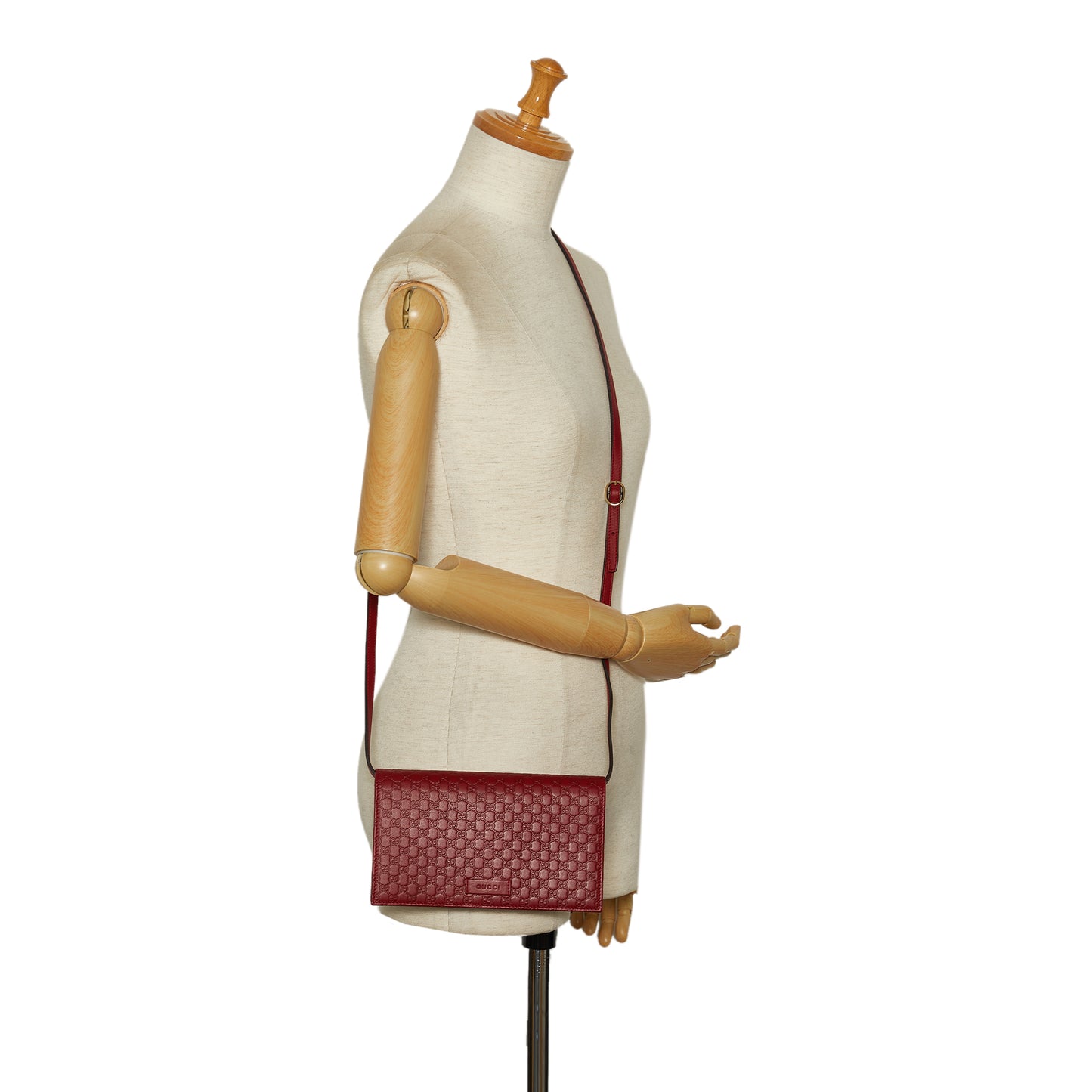 Microguccissima Wallet on Strap Red - Re-Luxury