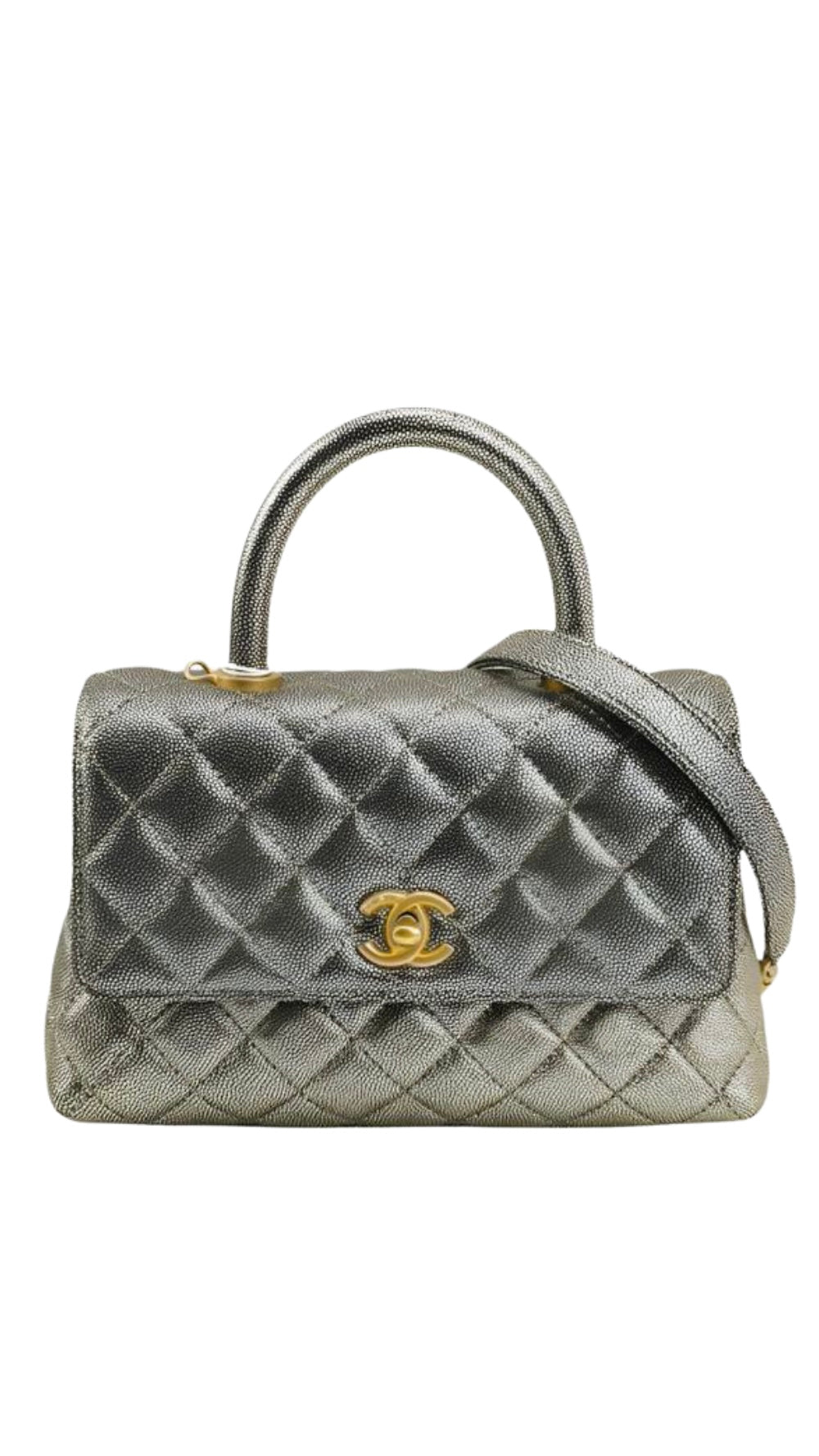 Chanel Small Metallic Coco Top Handle Bag