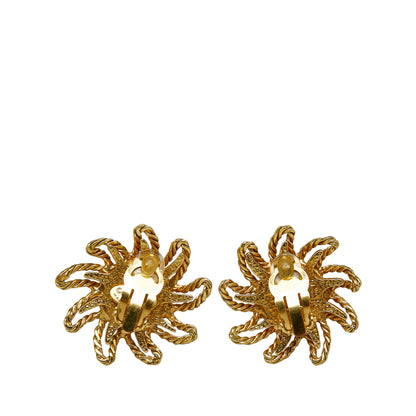 CC Sun Clip On Earrings Gold -  Re-Luxury