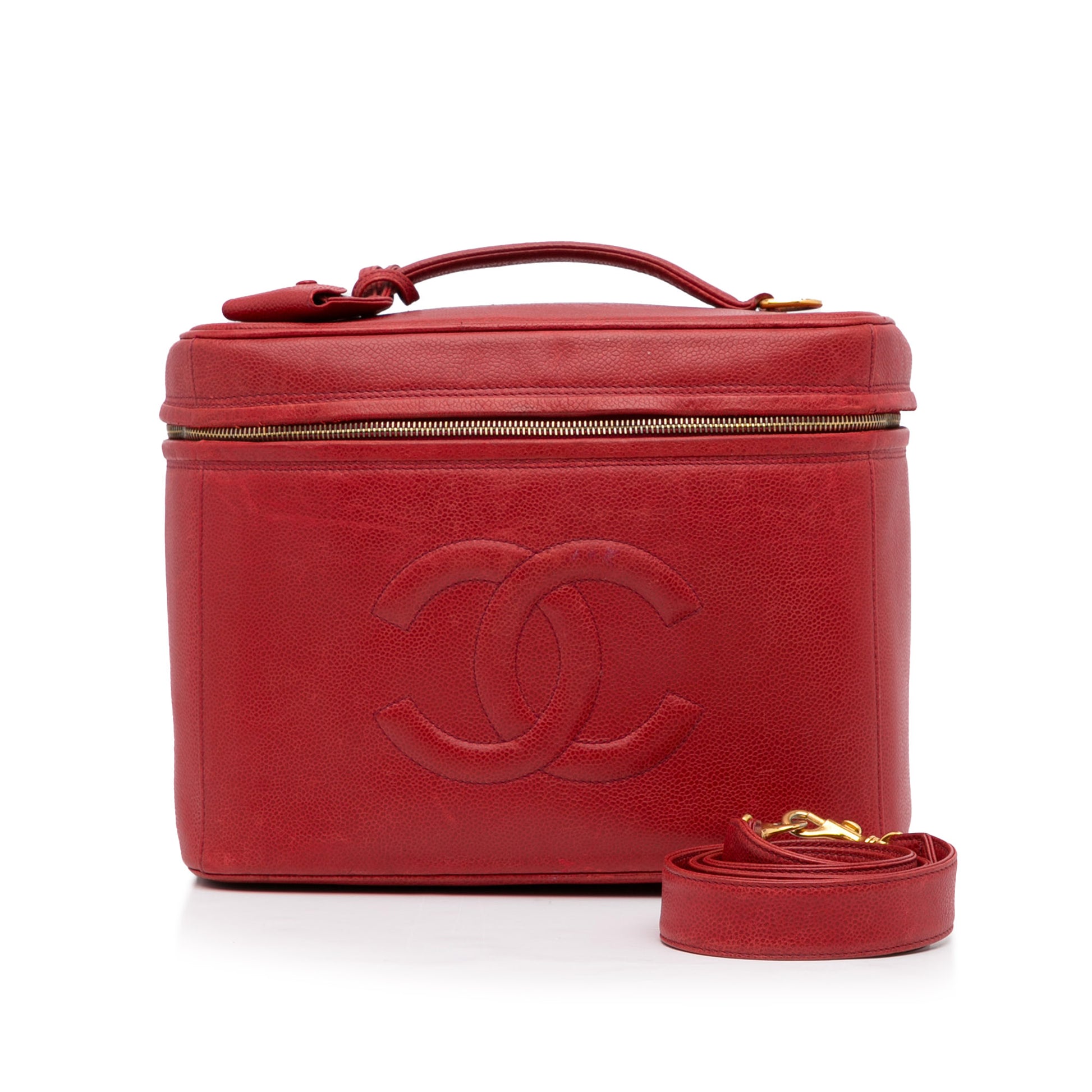 CC Caviar Vanity Bag Red -  Re-Luxury