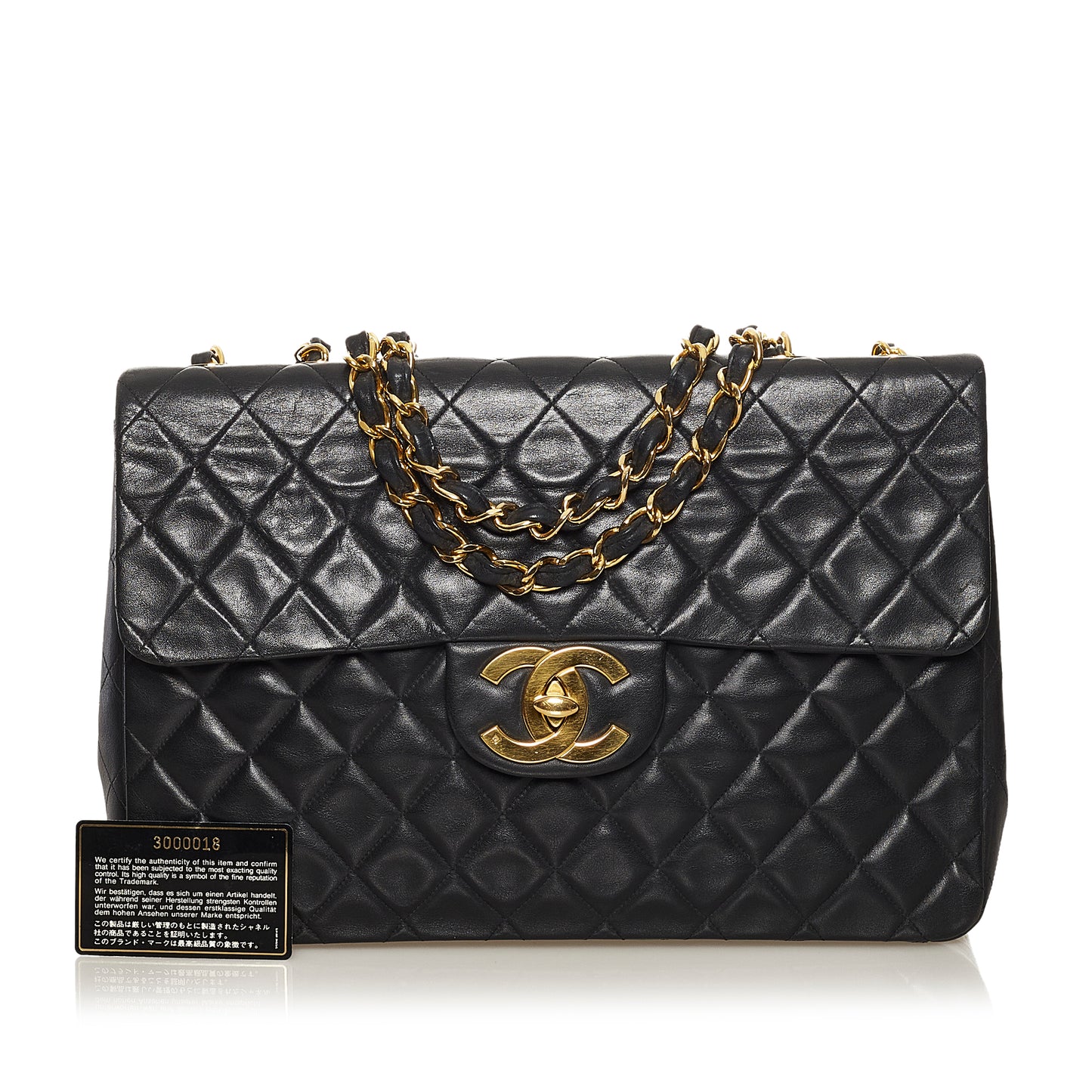 Maxi XL Classic Lambskin Single Flap Black -  Re-Luxury