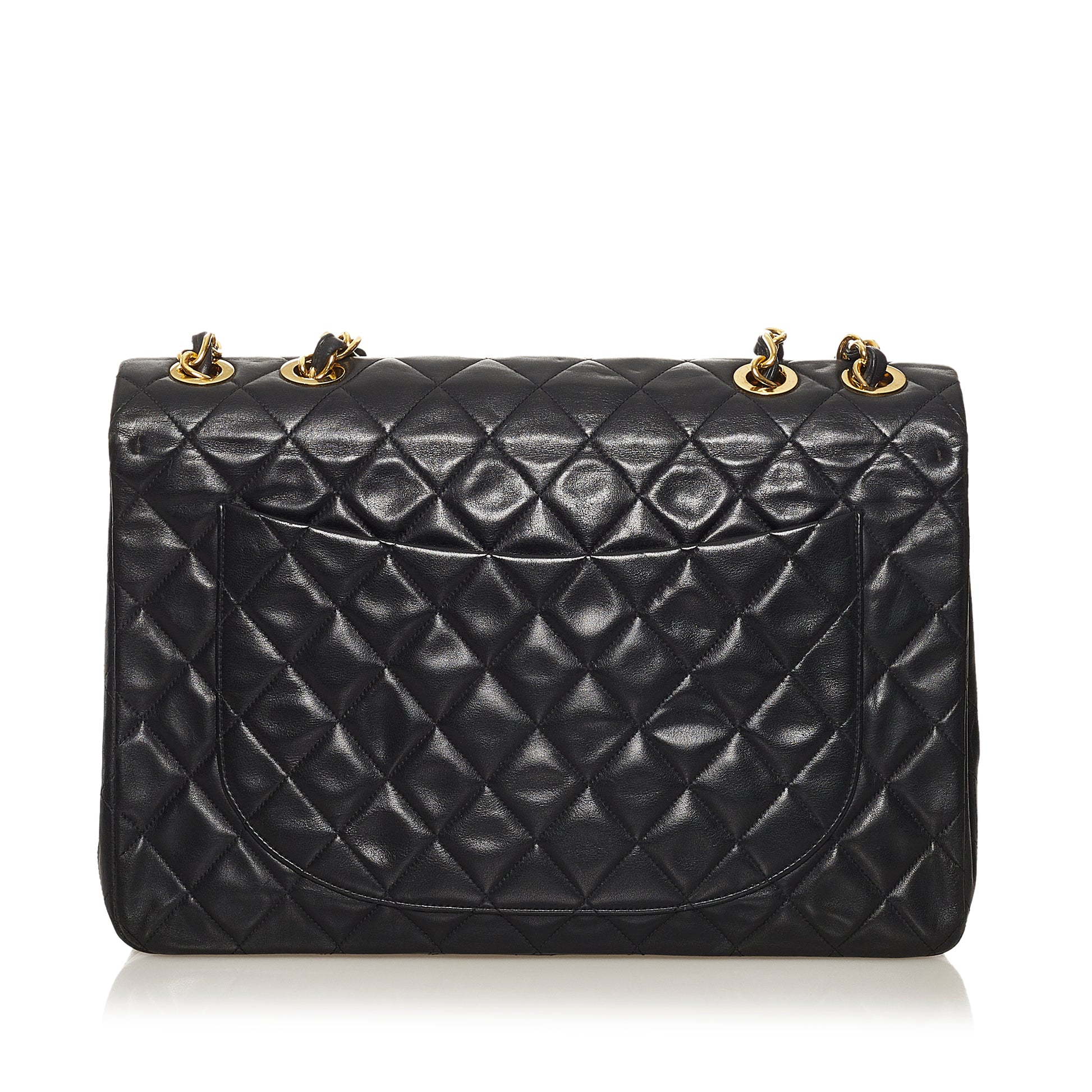 Maxi XL Classic Lambskin Single Flap Black -  Re-Luxury