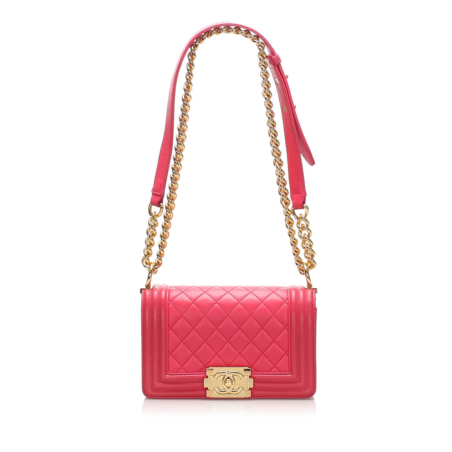 Small Quilted Lambskin Boy Bag Pink -  Re-Luxury