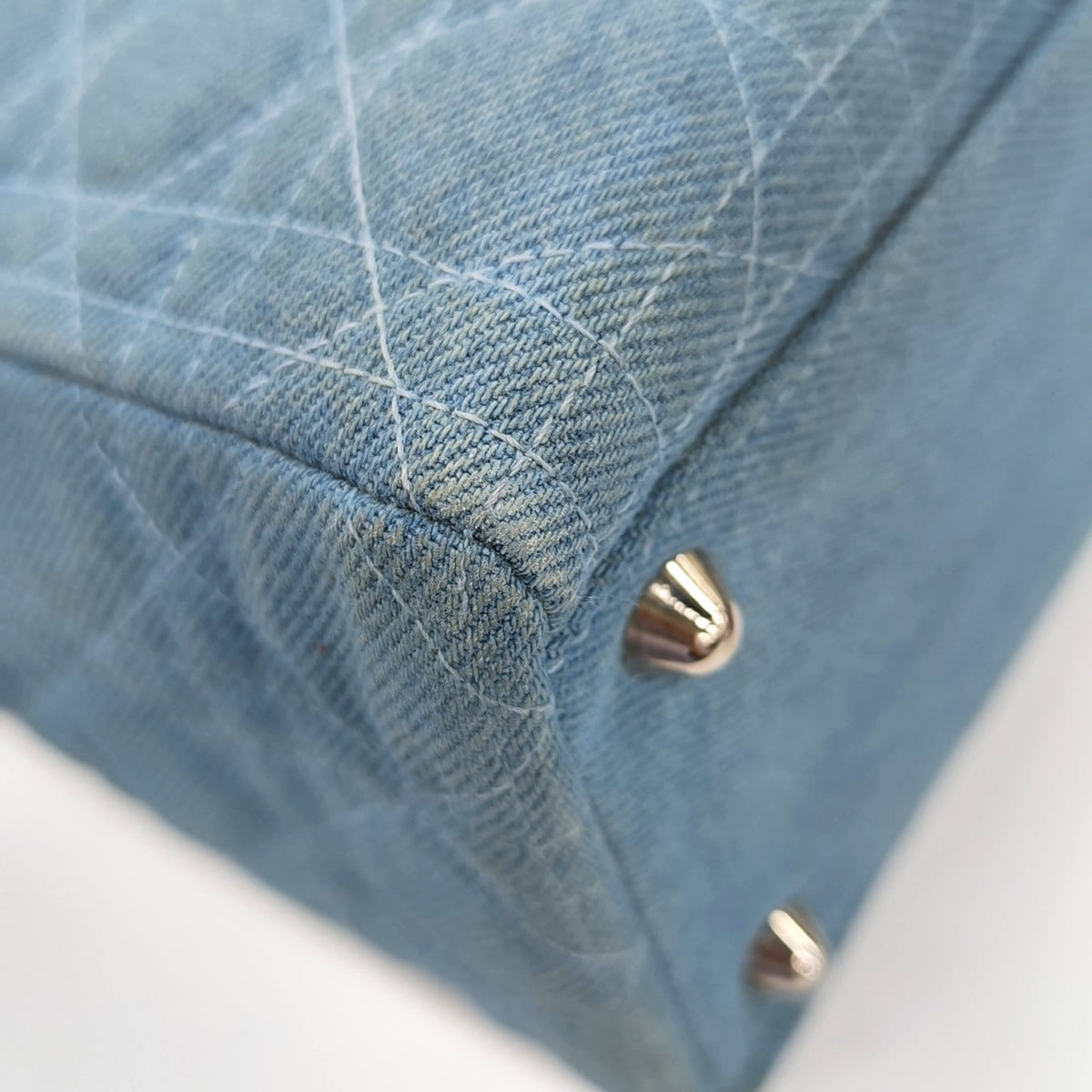 DIOR Diorissimo blue canvas Cannage shoulder bag