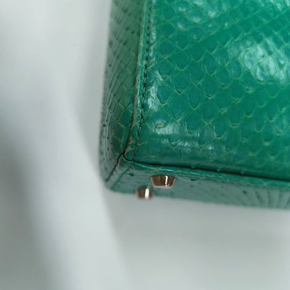 DIOR Lady Dior Green Snakeskin Inlay Shoulder Bag Mini