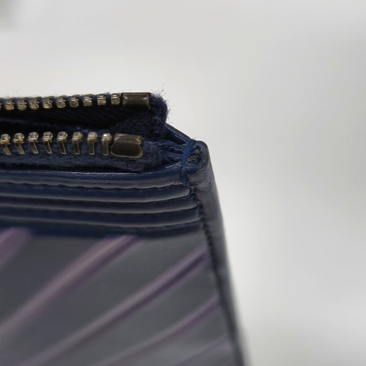 Chanel BOY CHANEL Iridescent Purple Calfskin V-Stitch Clutch