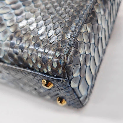 Lady Dior light blue snakeskin shoulder bag mini