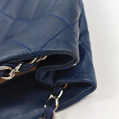 Chanel Blue cowhide diamond quilted shoulder bag
