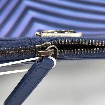 Chanel BOY CHANEL Iridescent Purple Calfskin V-Stitch Clutch
