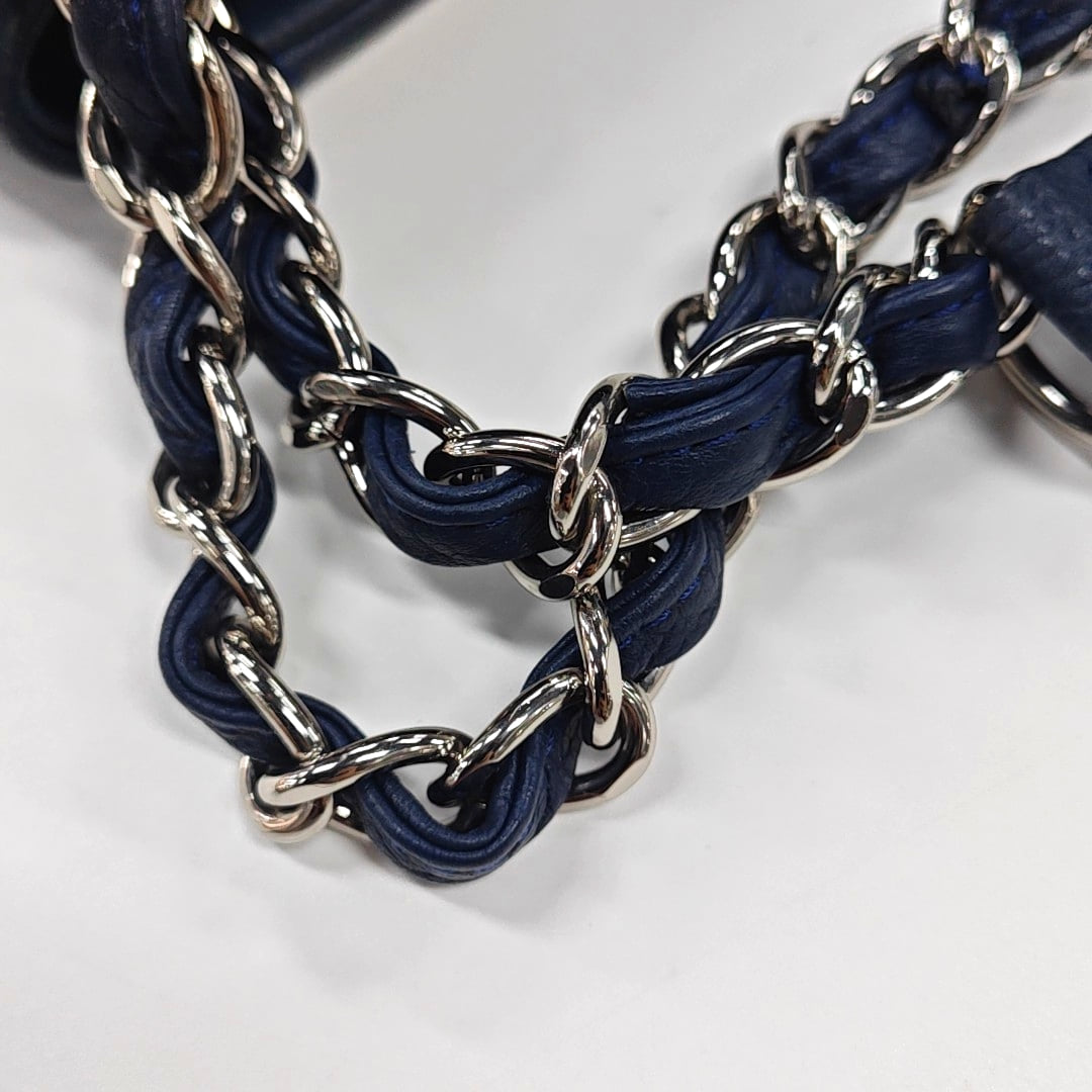 Chanel Blue cowhide diamond quilted shoulder bag