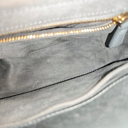 Lady Dior Small Blue-Grey Silk Satin Cannage Quilted Shoulder Bag