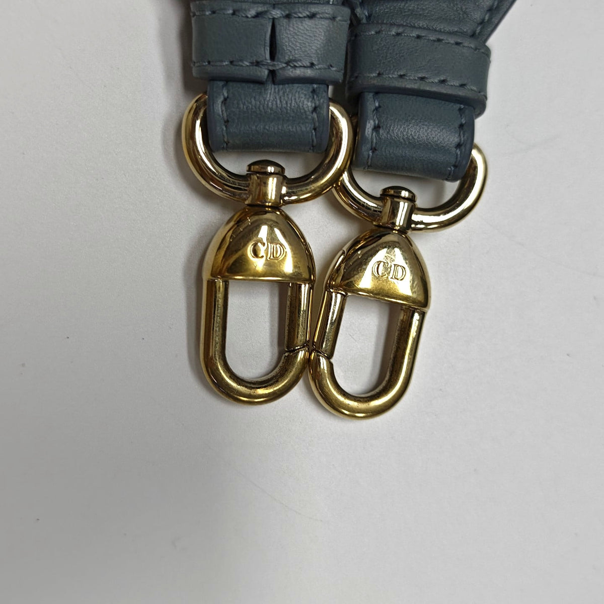 Lady Dior Small Blue-Grey Silk Satin Cannage Quilted Shoulder Bag