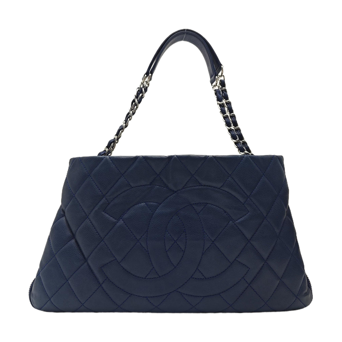Chanel Blue cowhide diamond quilted shoulder bag