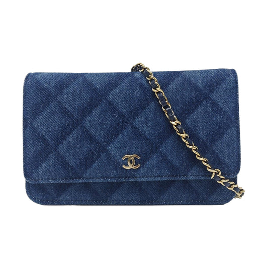 Chanel WOC Blue Denim Quilted Shoulder Bag