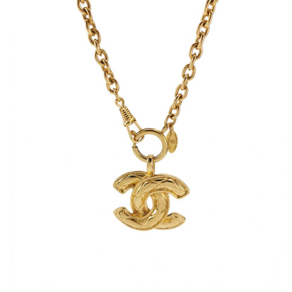 Chanel Vintage Bird Gold-tone Quilted CC Necklace