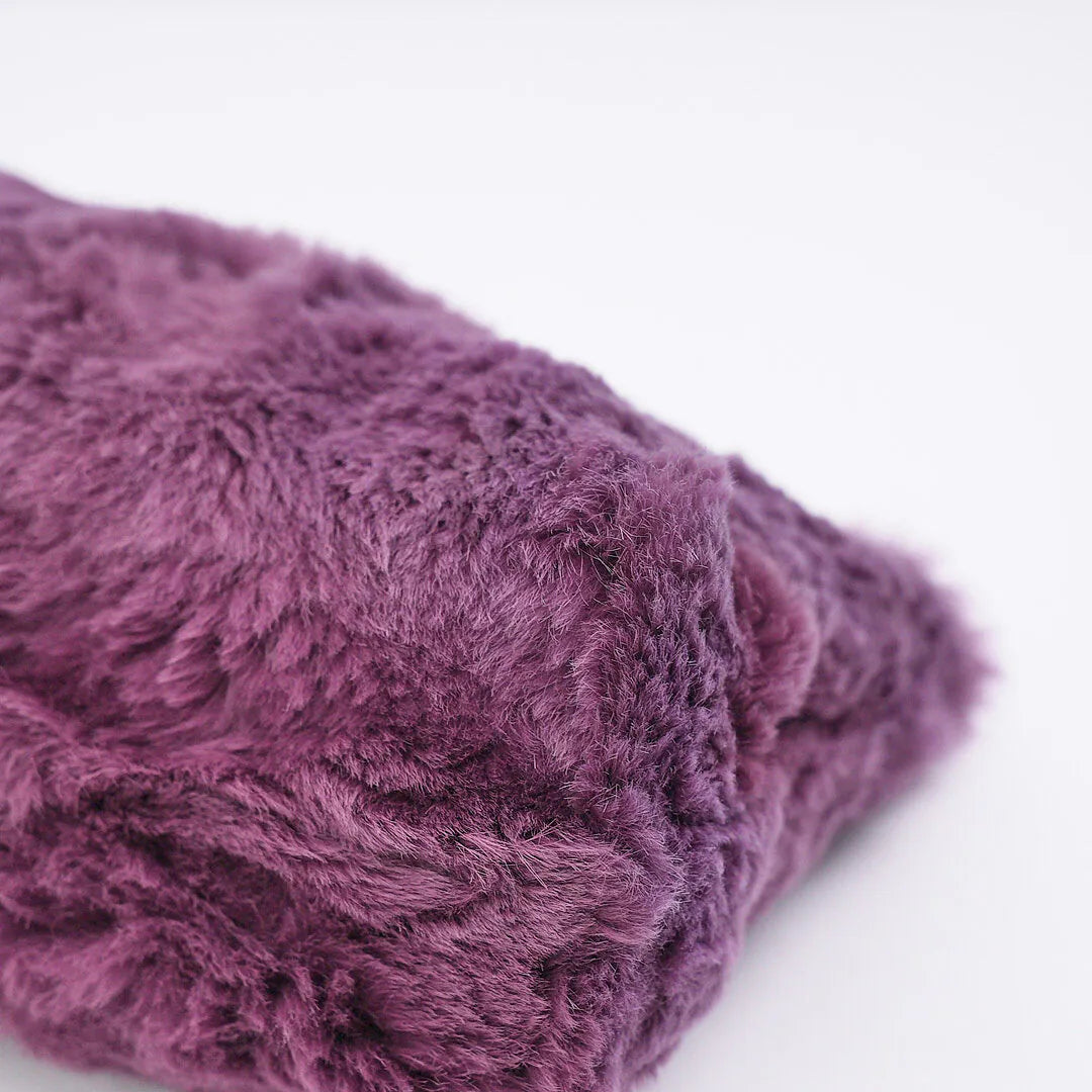 Chanel Purple CC Fur Chain Shoulder