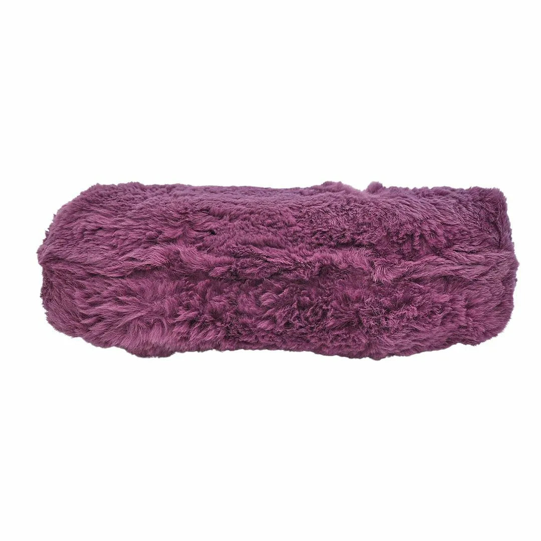 Chanel Purple CC Fur Chain Shoulder